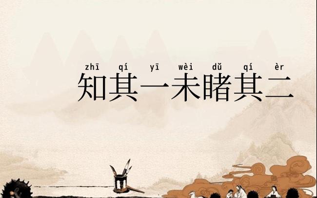 知其一未睹其二