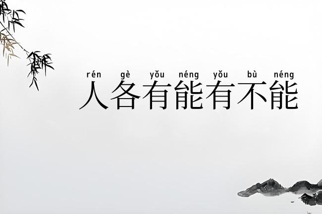 人各有能有不能