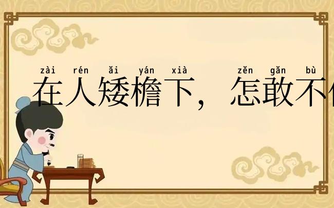在人矮檐下,怎敢不低头
