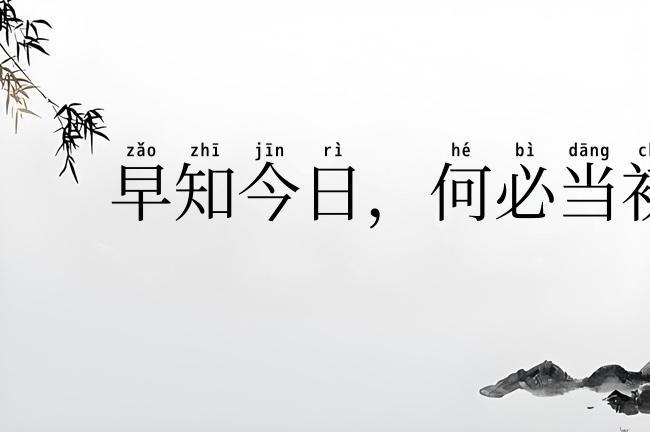早知今日,何必当初