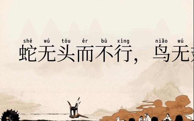 蛇无头而不行，鸟无翅而不飞