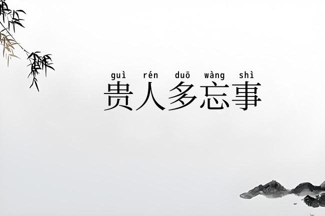 贵人多忘事