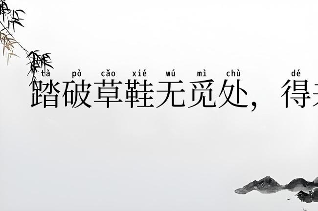 踏破草鞋无觅处，得来全不费工夫